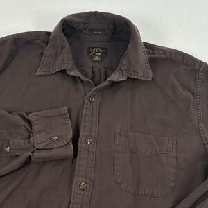J.Crew Button Up Shirt Mens M Brown Faded Cotton Cashmere Grunge Prep 90s Cabin